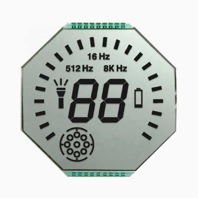 Monochrome round  lcd display Black On White HTN Reflective segment lcd display