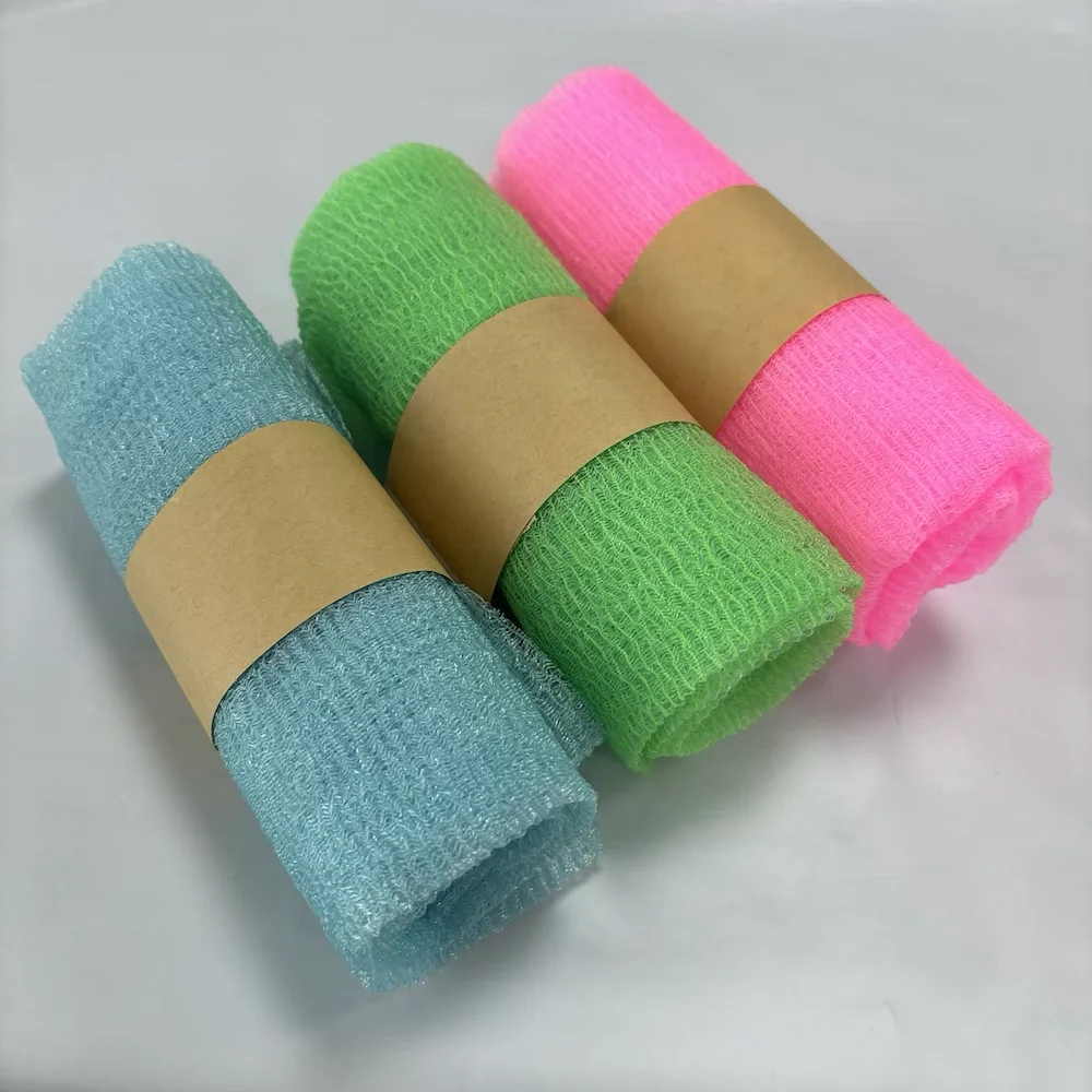 Exfoliating Nylon Bath Cloth Towel Beauty Skin Weave Bath Wash Towel Exfoliating Scrub Cloth Shower Long Washcloth for Body