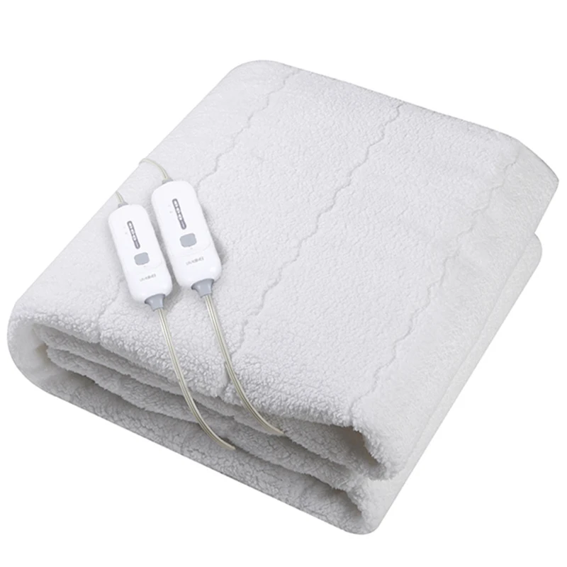 Shu velveteen sherpa fleece 8 hours auto off comfortable electric heated mattress pad blanket