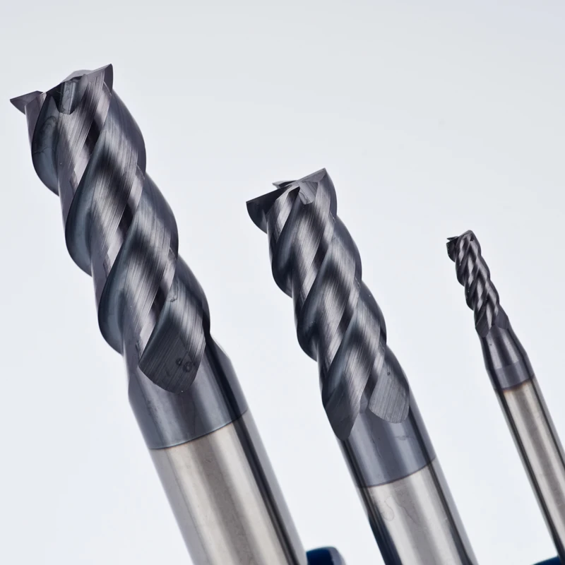 Solid Carbide 4 Flute Flat End Mill With 45 Degree Helix Angle