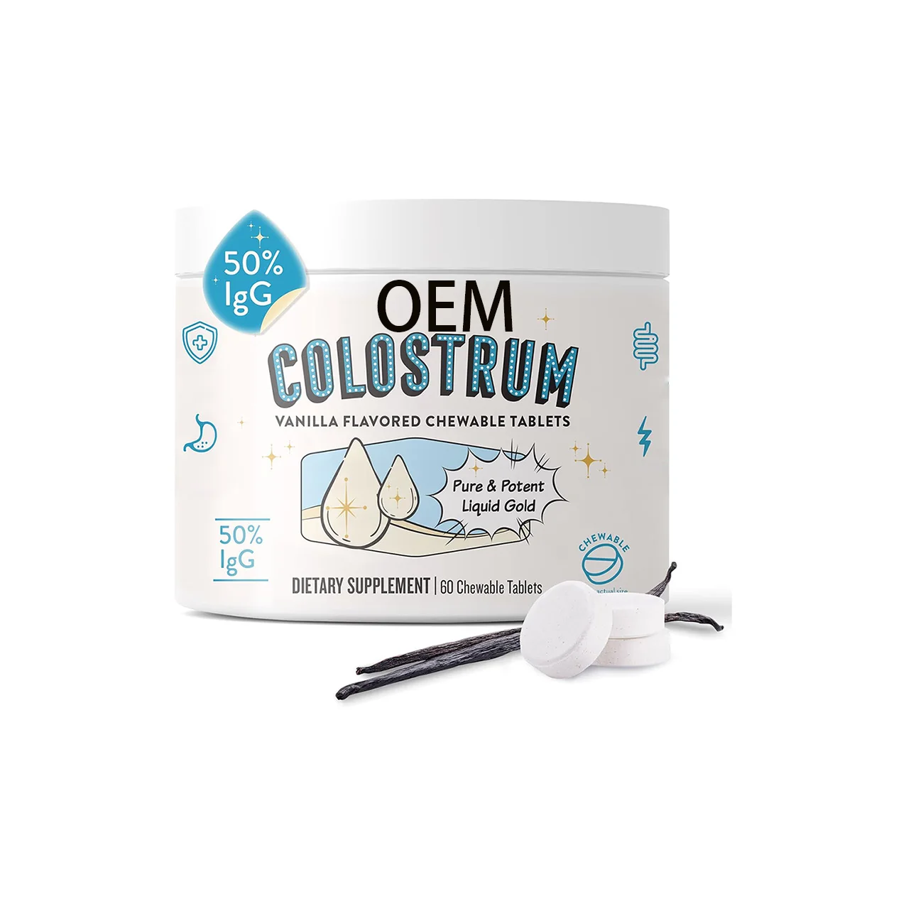 Private Label Bovine Colostrum Tablet Organic Bovine Colostrum Chewable Tablets