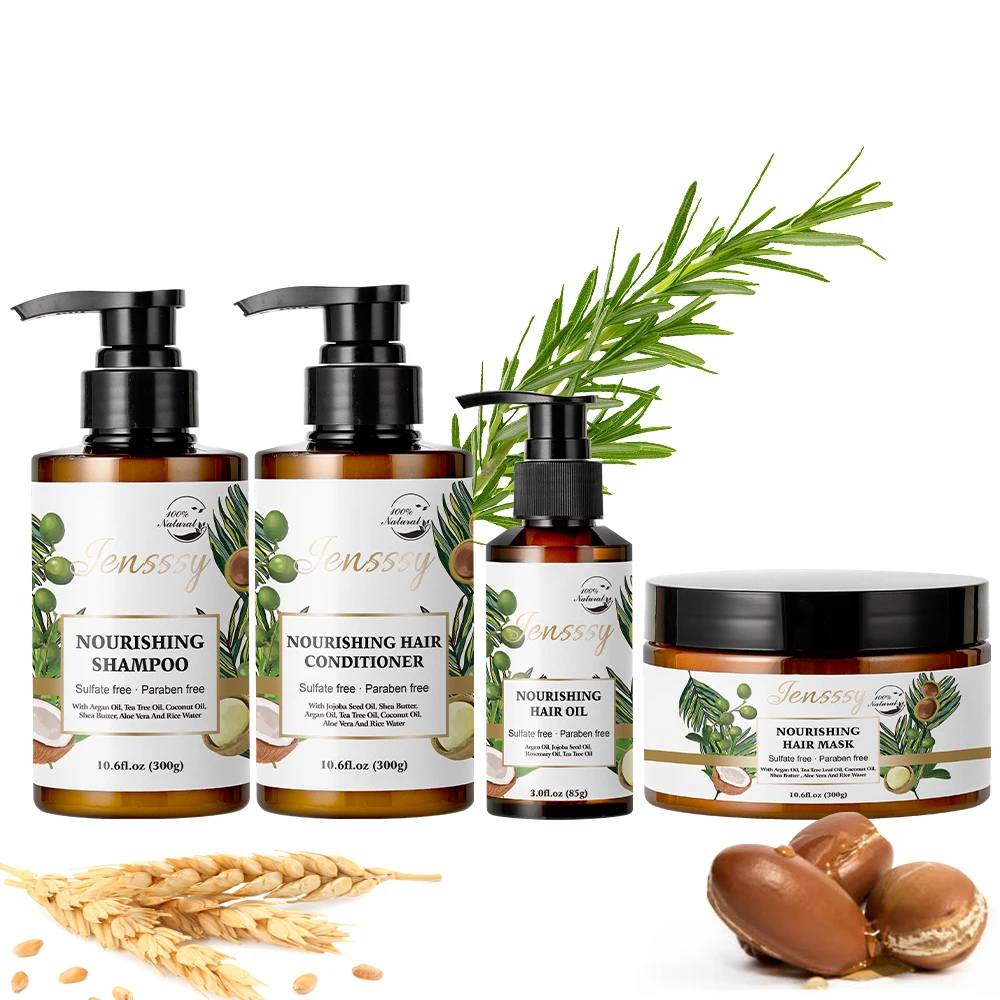 Шампунь оптовая продажа без сульфата чайное дерево веганский шампунь и кондиционер масло для роста волос Кератиновое аргановое набор ухода за волосами