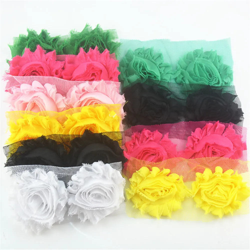 Wholesale 83 pcs/set Christmas DIY headbands kit shabby flower shower headband station shower headband kit