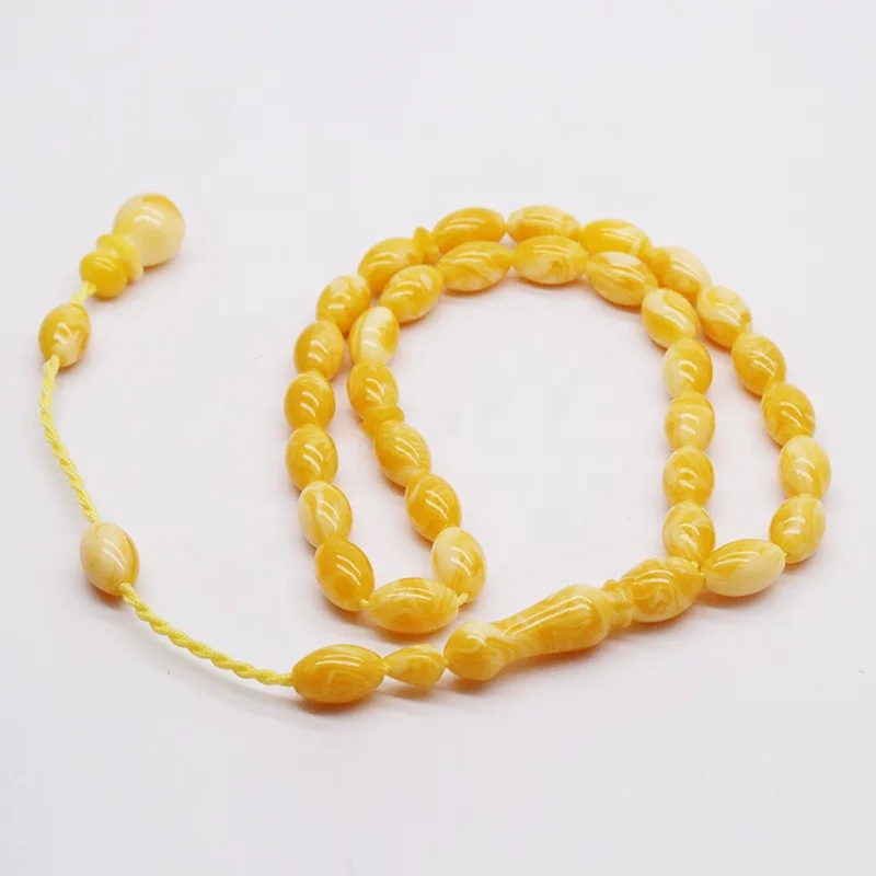 Islamic Muslim 33 Tasbih Prayer Beads Amber Rosary Factory Wholesale High Quality Custom Made Necklaces Rope Chain Geometric