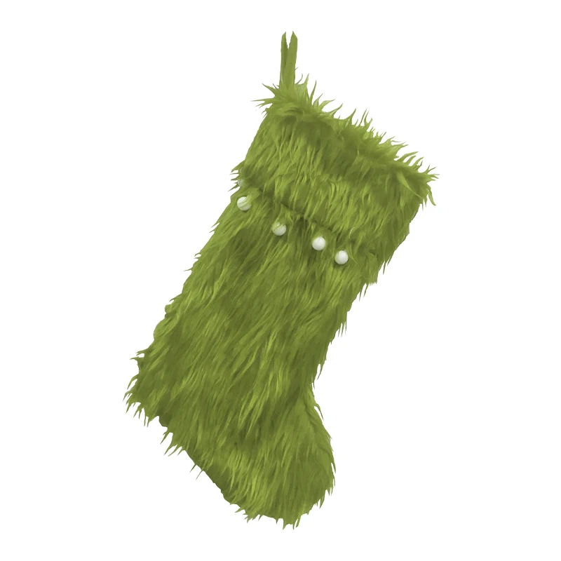 Customized Elf Stocking Gift Socks Green Monster Naughty Christmas Tree Decorations Faux Plush Christmas Stocking