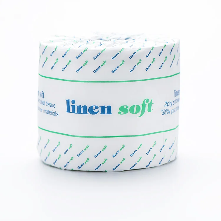 Mixed Pulp White Tissue Roll Natural Paper Napkin 2 Ply 300 Sheets Tissue Paper Custom Embossing Toilet Paper