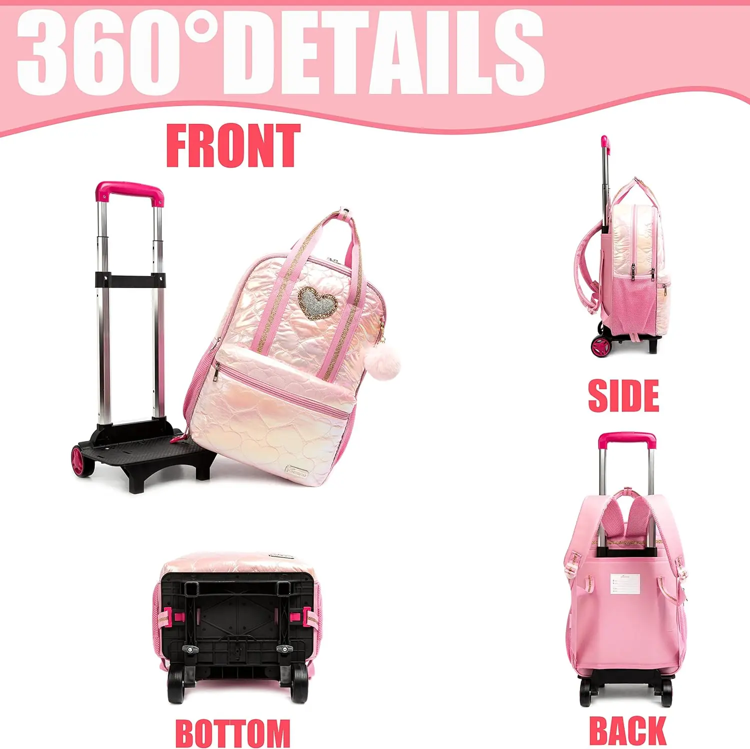 3pcs Set Pink School Bags Backpacks Schoolbag Fashion Kids trolley Backpacks Girls School Bag Student Mochila school backpack