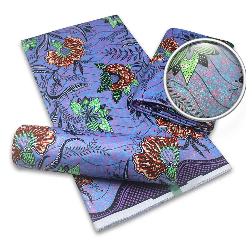 
2021 New style hot sale new print super golden powder wax fabric 20210407 