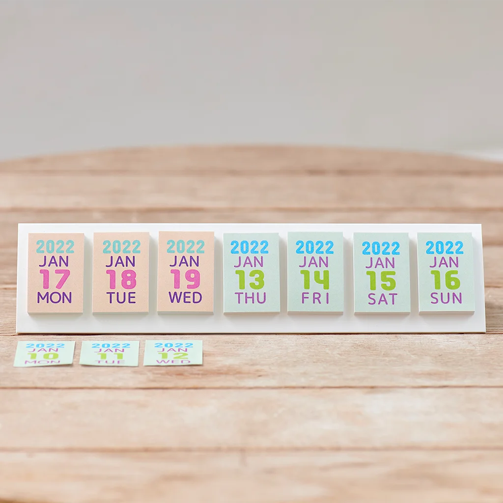 Rounded font gentle colors stickers calendar table made in Japan