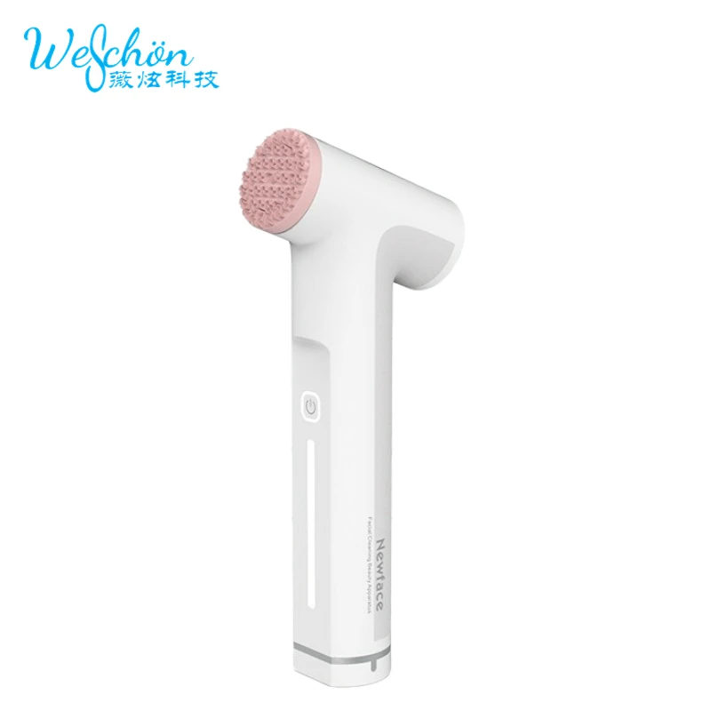 WeSchoen handheld Soft Silicone Facial Cleansing Brush Ultrasonic Vibration Cleaning Device