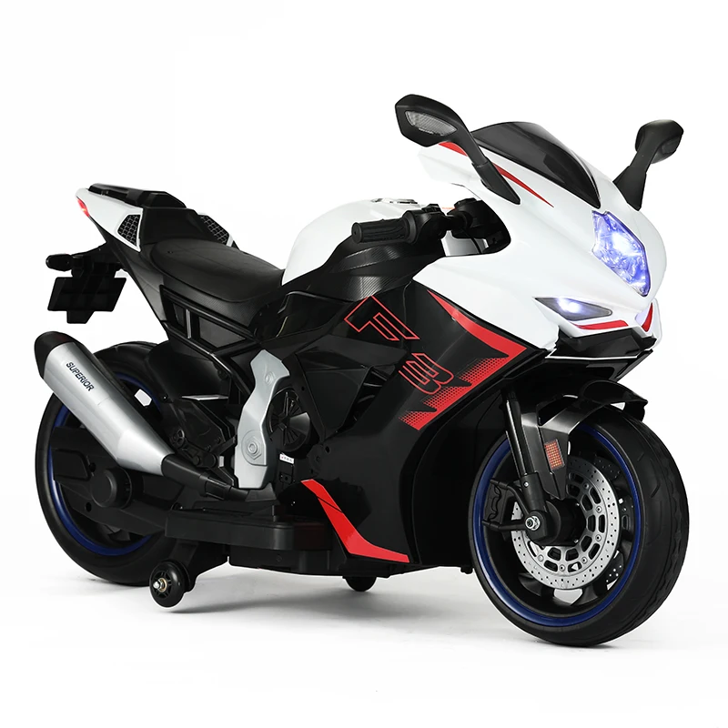Unisex Ride-On Battery-Powered Kids Motorbike All-Ages Child Electric Motorcycle with EVA Wheels for Children Aged 5+ Years