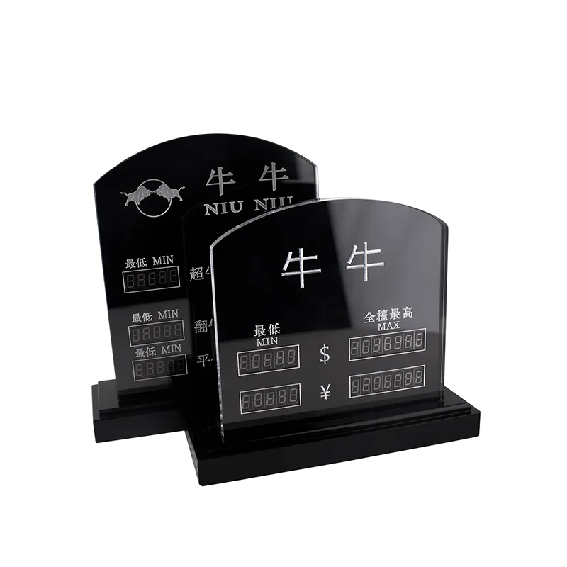 YH Luxury Poker Accessories Niu Niu LED Baccarat Acrylic Button Limit Display