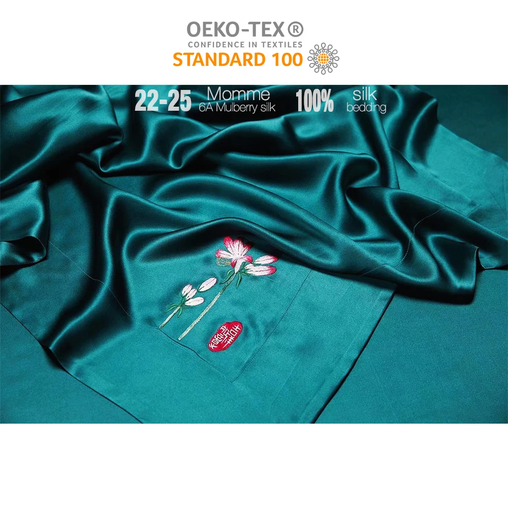  OEKO-Tex 100 стандартный Шелковый Плоский лист 22 Momme настоящая роскошь чистого шелка Постельное белье класса