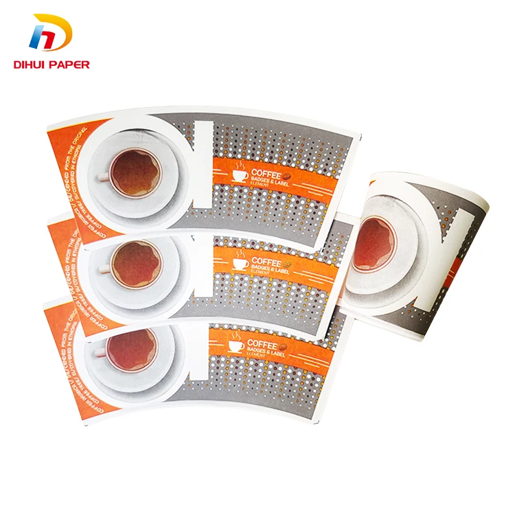 Nanning Dihui Paper Product Coffee Cup Printing Raw Materials For Carton Paper Cups Custom Paper Cup Fan
