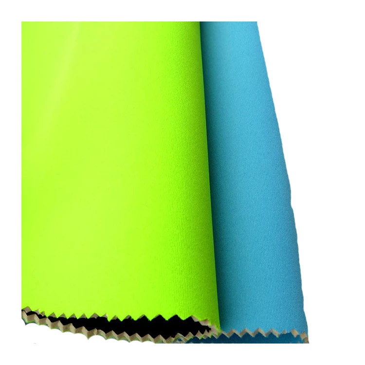 Laser Cut 100% Sbr Green Two Side Neoprene Laminated Neoprene Fabric Super Stretch Neoprene For Cloth