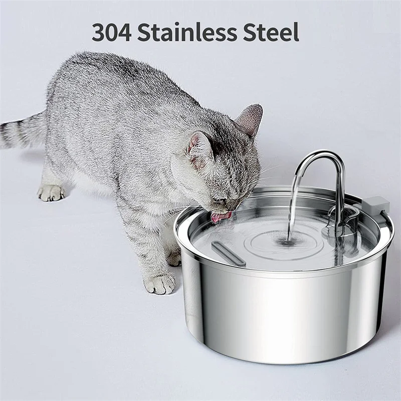 Hot Sale Cat Water Fountain Dog Water Dispenser Drinking Fountain Stainless Steel Pet Water Fountain