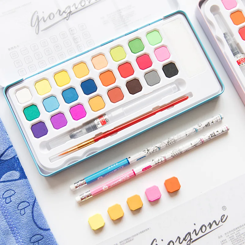 
Giorgion Watercolor Paint Set of 18 and 24 Colors Set with Water Brush 