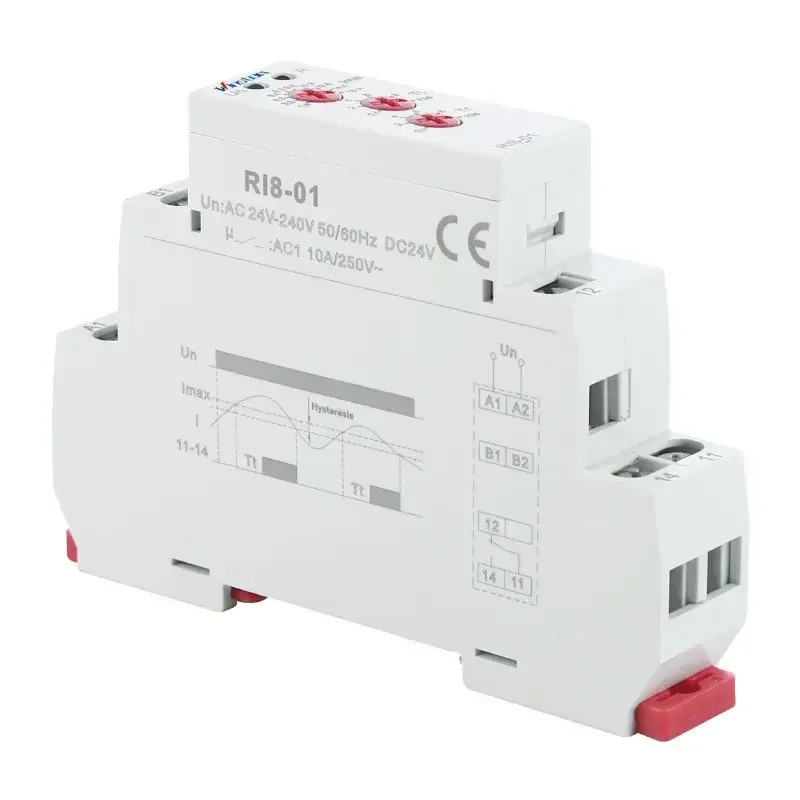 RI8-01 AC 24V - 240V DC 24V 0.5A - 16A Current monitoring relay