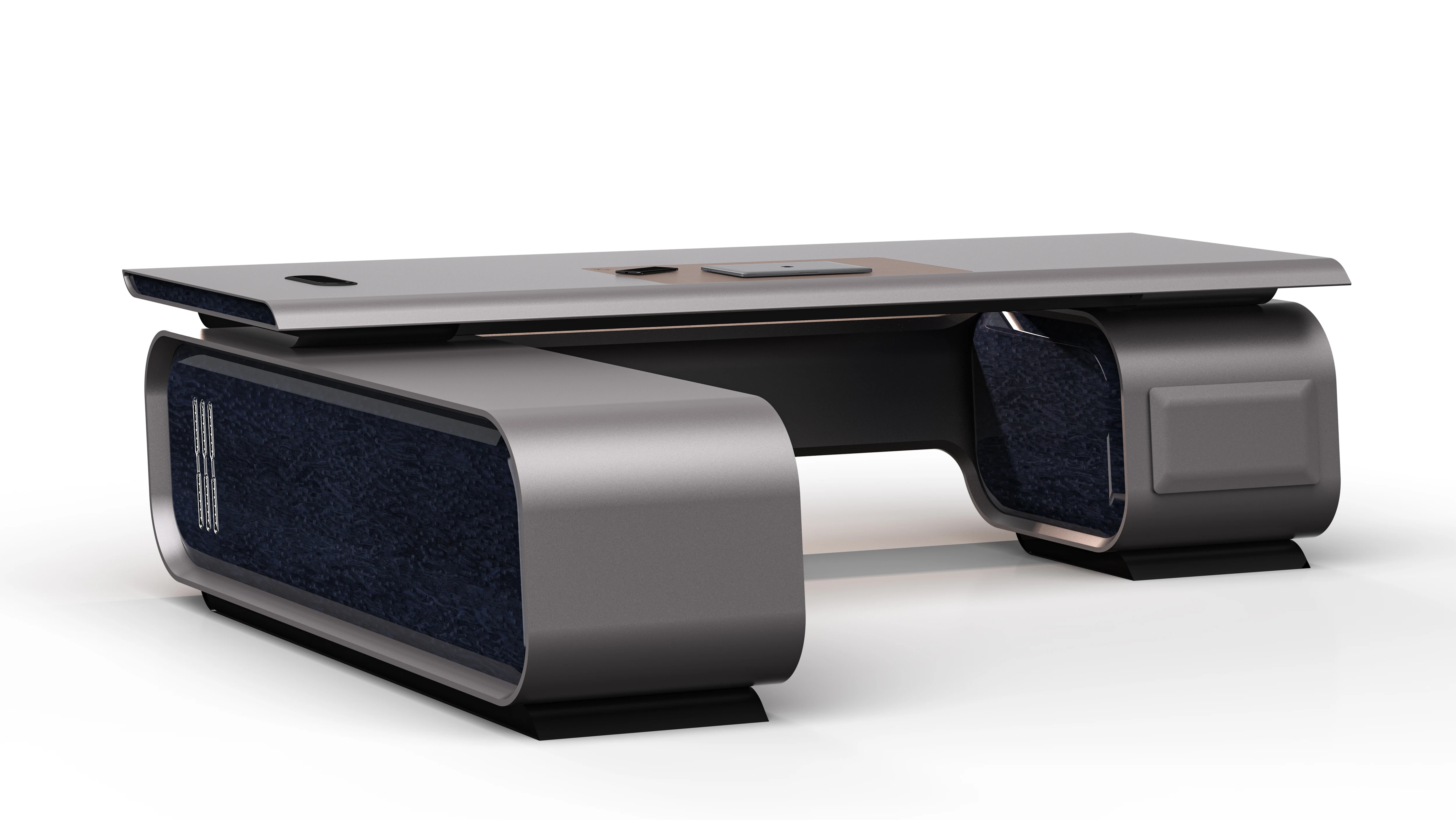 Уникальный персональный свет роскошный драгоценный павлин синий металлик Беспроводная зарядка технология блокировки отпечатков пальцев настольный стол