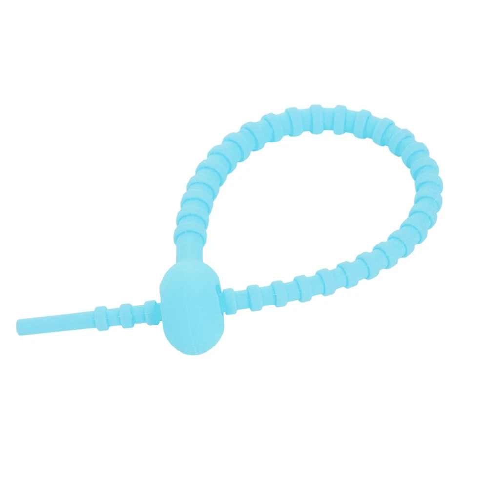 Colorful Silicone Ties Bag Clip Cable Straps Bread Rubber Twist Tie Cord Household Snake Ties Bag Sealing Clips