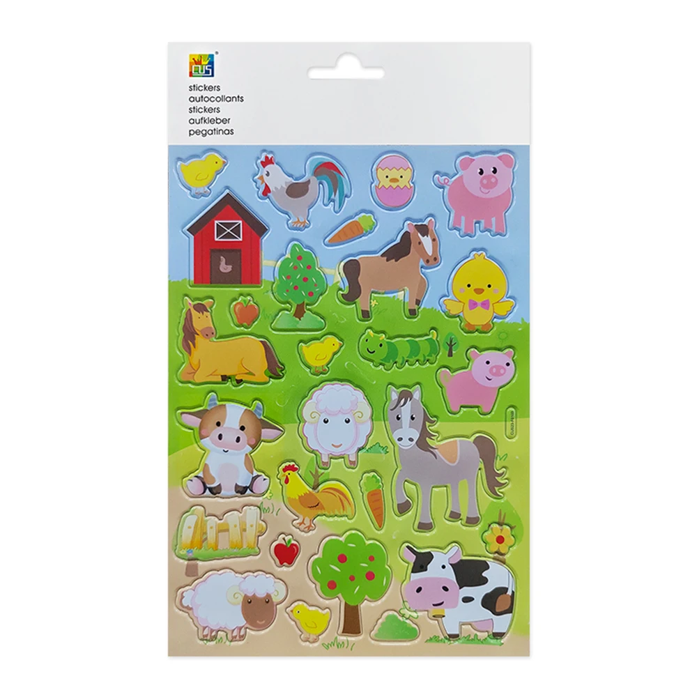 High Quality PVC Self-Adhesive Cartoon Horse Farm Sticker Good Quality Patterned Farm Product