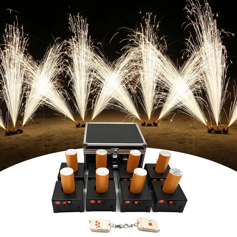 8Cues 12 Cues Special Effect Stage Fountain Cold Fireworks Firing System for Wedding Party Wireless
