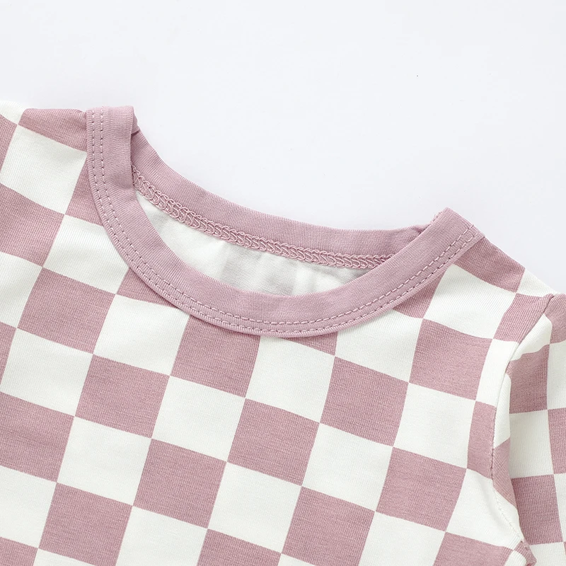 Solid Print Bamboo Baby Clothes Supplier Long Sleeve Baby Sleepsuit Bamboo Baby Pajamas Set
