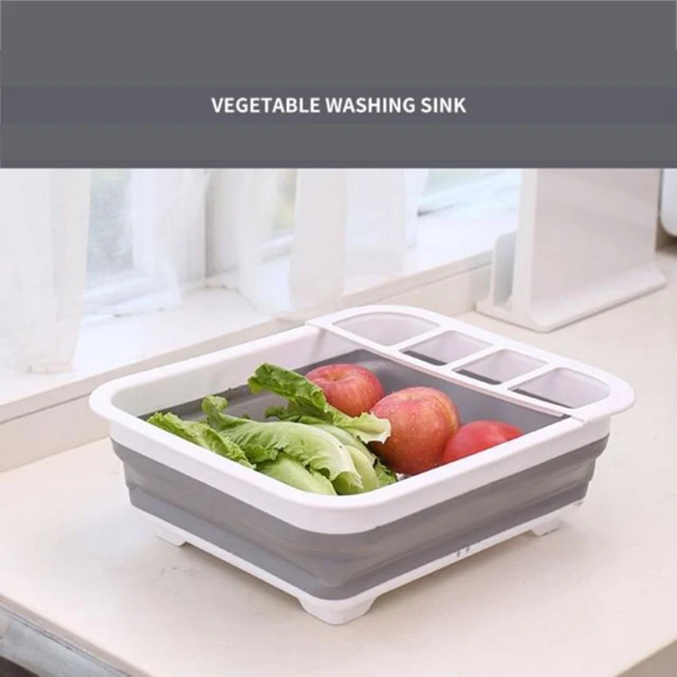 Factory Sale 100% Fresh PP+TPR Made Collapsible Dish Drying Rack Square Foldable Storage Dish Drainer