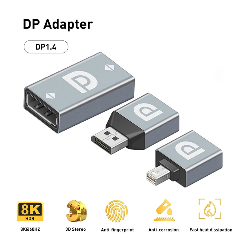 8K 1.4 DisplayPort to DisplayPort Extender DP to DP Adapter with Female to Female Display Port for Ultra HD Signal Extension
