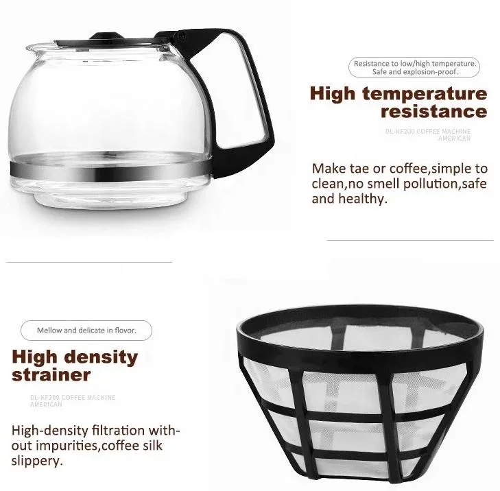 4-6 cups 650W automatic drip coffee makers American drip coffee machine household  one touch coffee maker