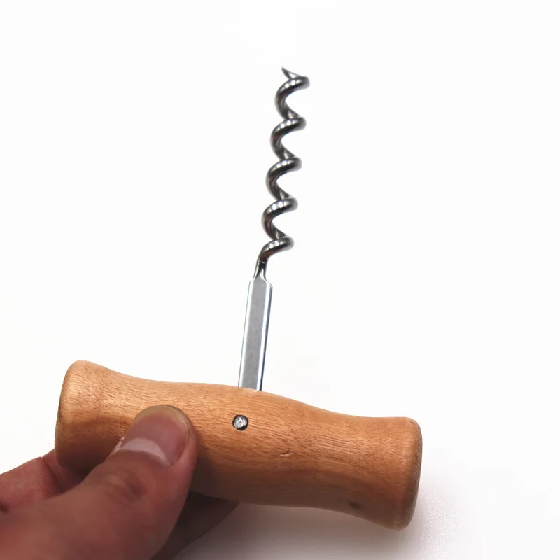 Small Wine Cork Screw Opener Manual wine bottle opener corkscrew With Wooden Handl