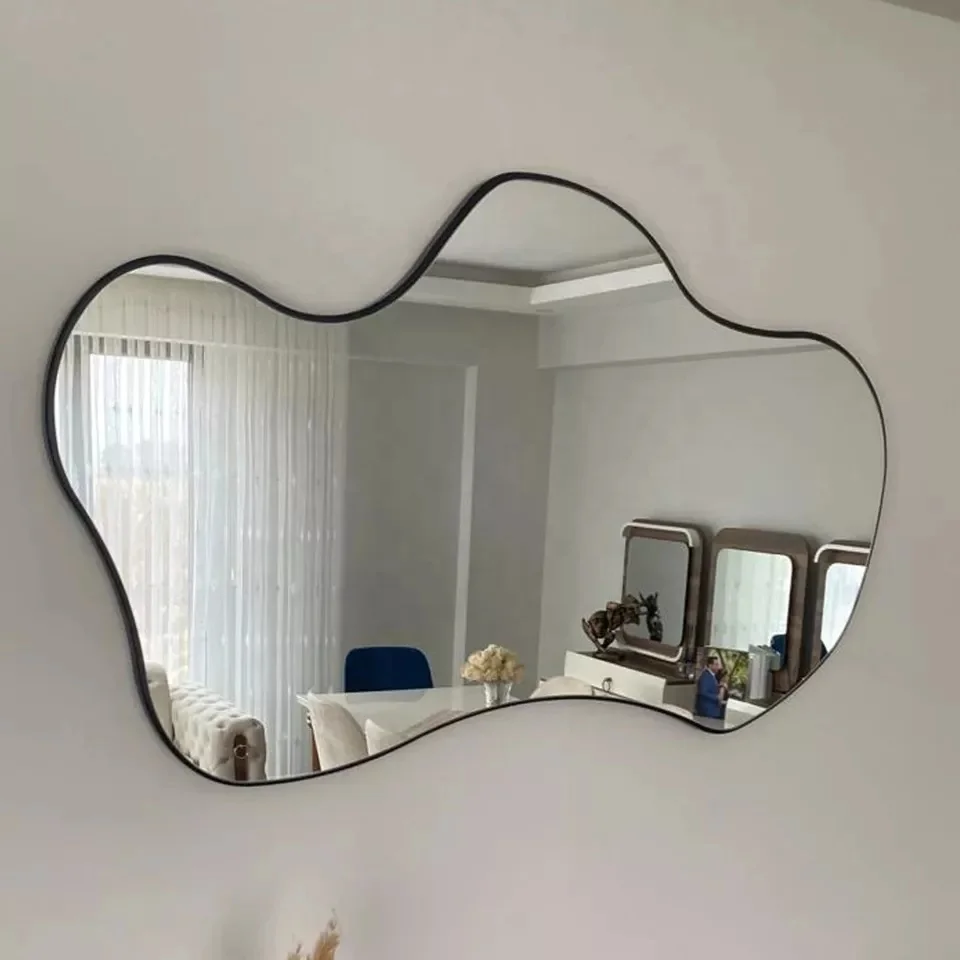 2023 High Quality Wholesale Frameless Vanity Mirrors Irregular Body Mirror Wall Home Decor Espejos Spiegel Asymmetrical Mirror