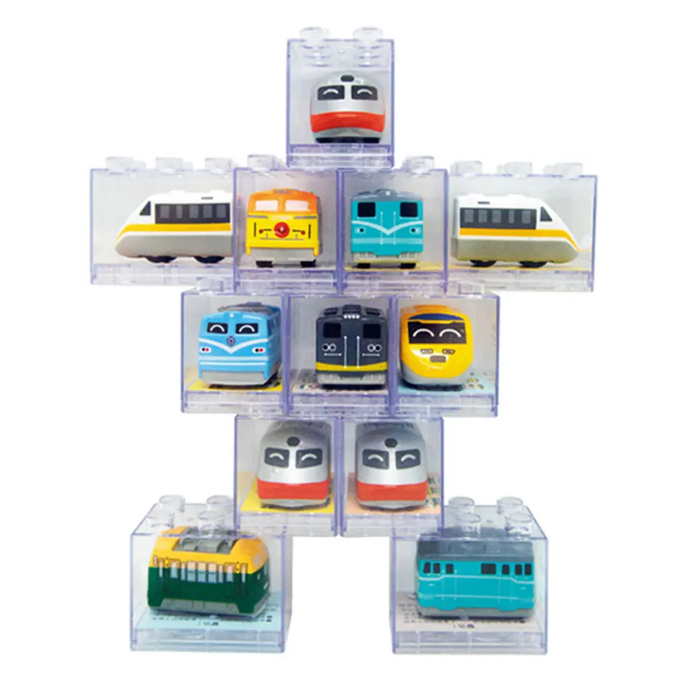 Alloy engineering car high-speed railroad locomotive toy model back to the small car building block box kindergarten small gift