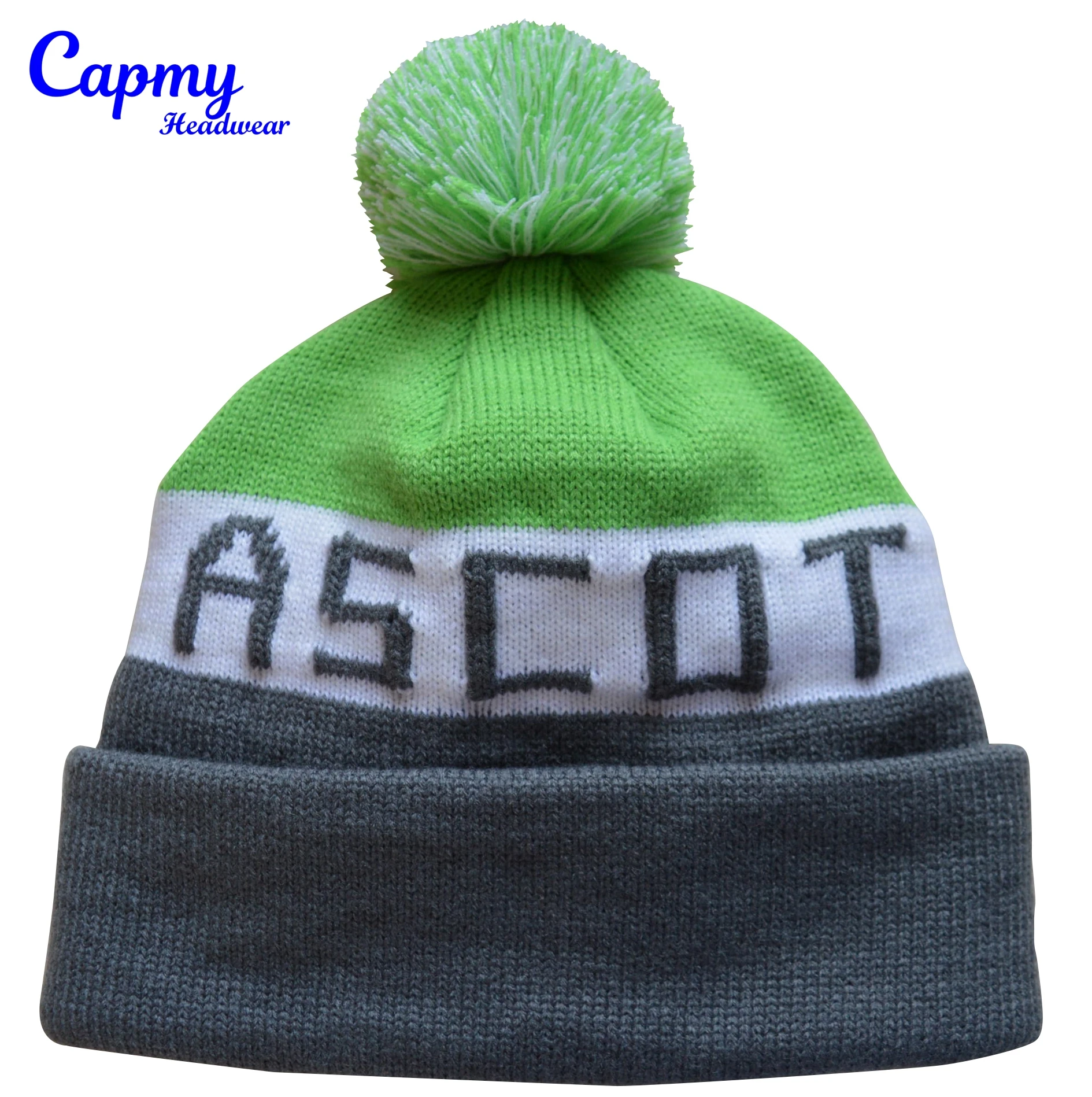 Wholesale high quality custom design knit winter beanie hat, customized embroidered beanie hat