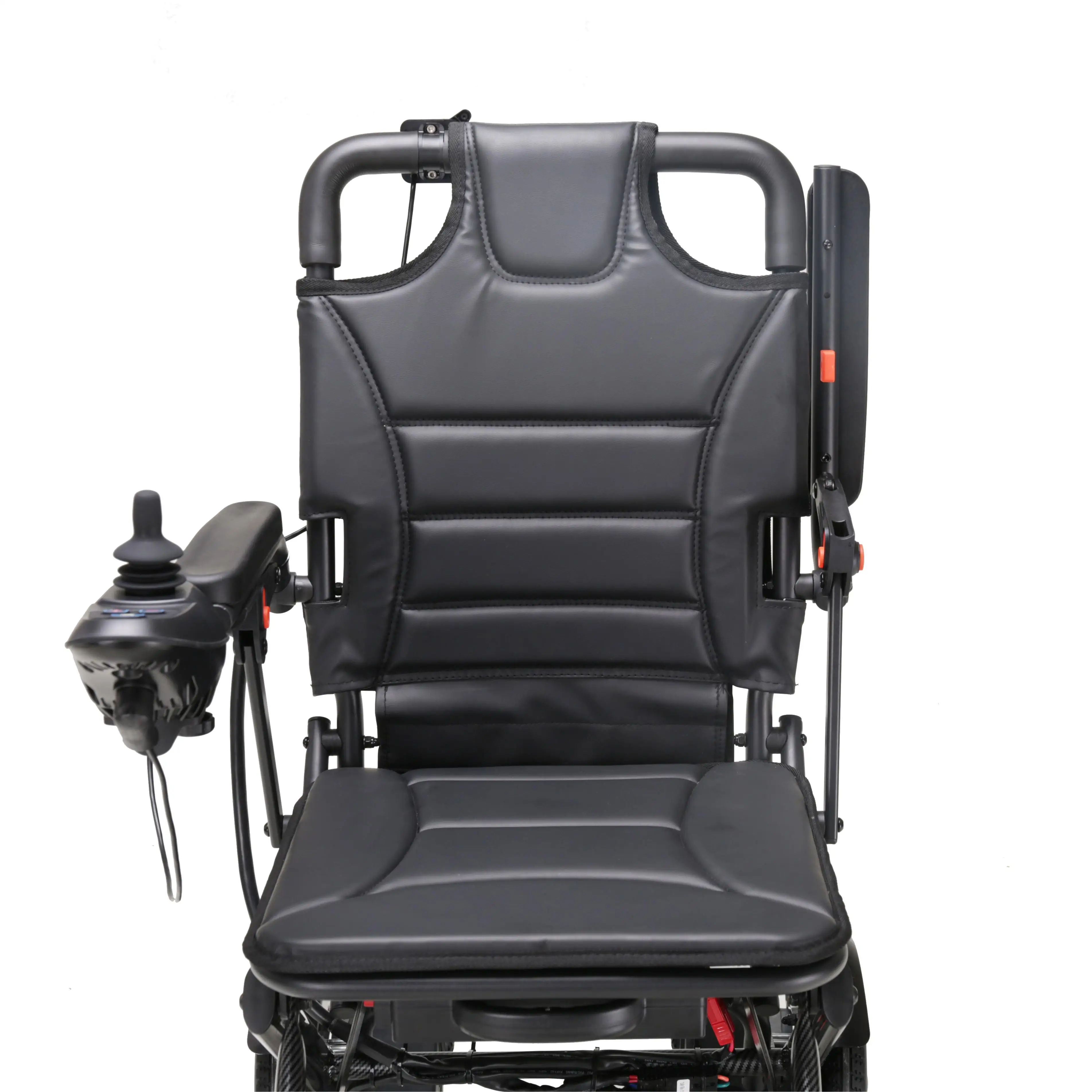 16kg Foldable Portable Aluminum 100kg capacity Wheelchair with Carbon Fiber Hydrographic Pattern and Selectable Battery Packs