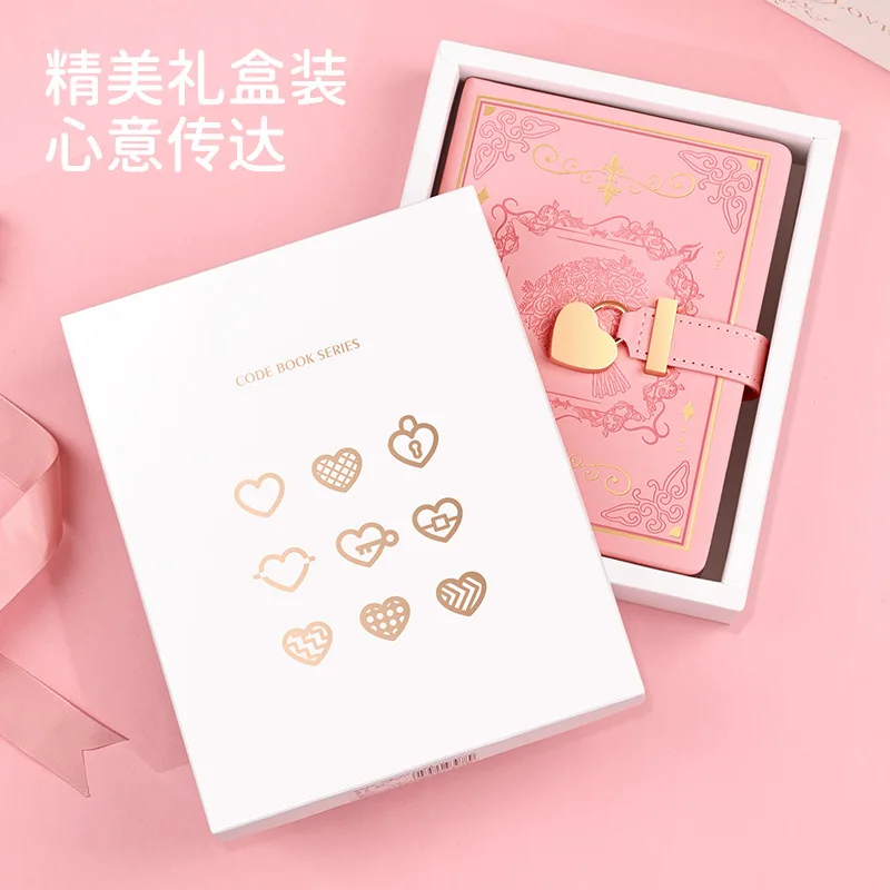 Wholesale  Heart Shaped Lock Diary with Key for students school supplies