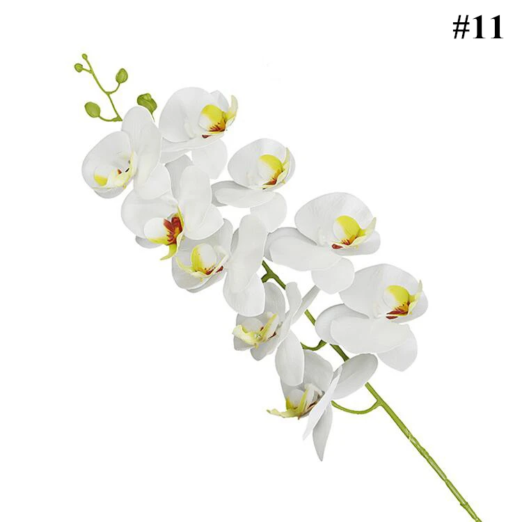 China Factory White Orchids 3D Printing Natural Single Stem Orchids Artificial Flowers Real Touch Phalaenopsis Orchid For Home