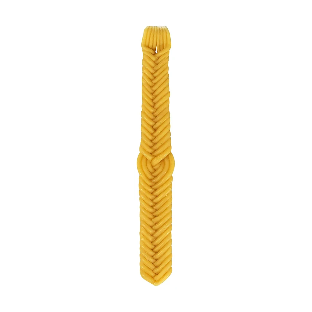 Braided Beeswax Havdalah Candle - Pure Bees Wax Shabbat Candle - Shabbat Judaica Gift - Flat Braid