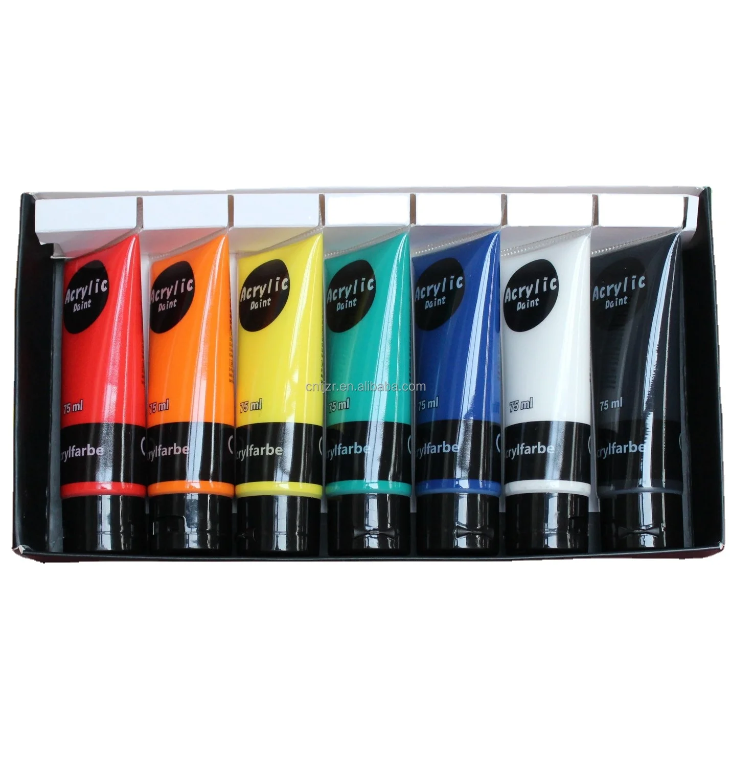 Artist Acrylic Paint Premium Quality 75ml 7 Colors Set Painting Art Toxic Packing Packaging Paper Package Origin Type High