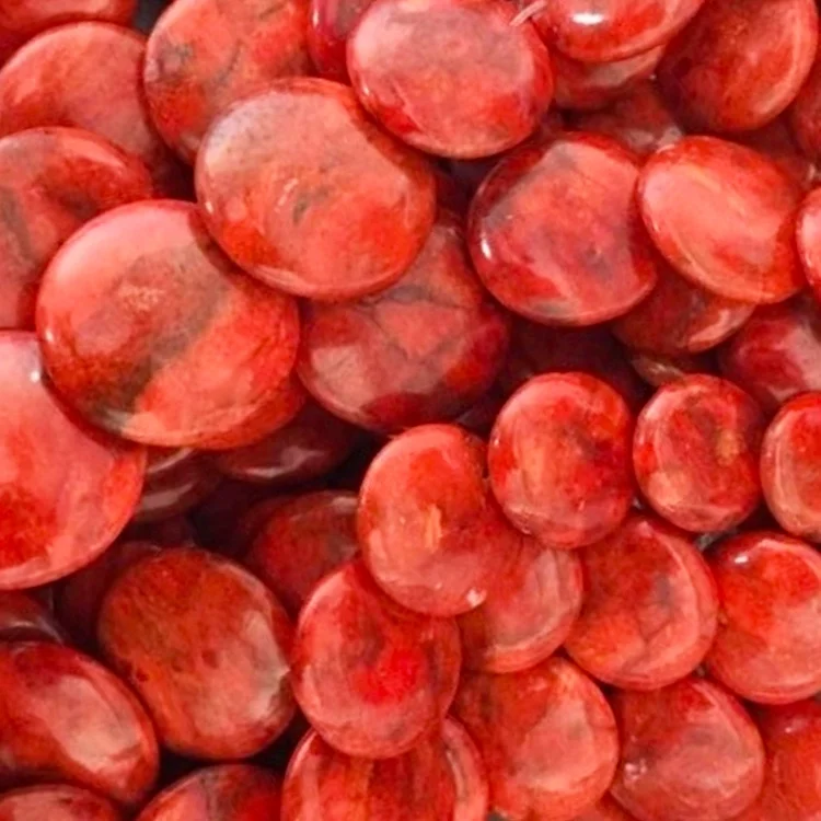 Unique Sponge Coral Beads Flat Oval Coral Beads Orange Red bohemian bead Rough