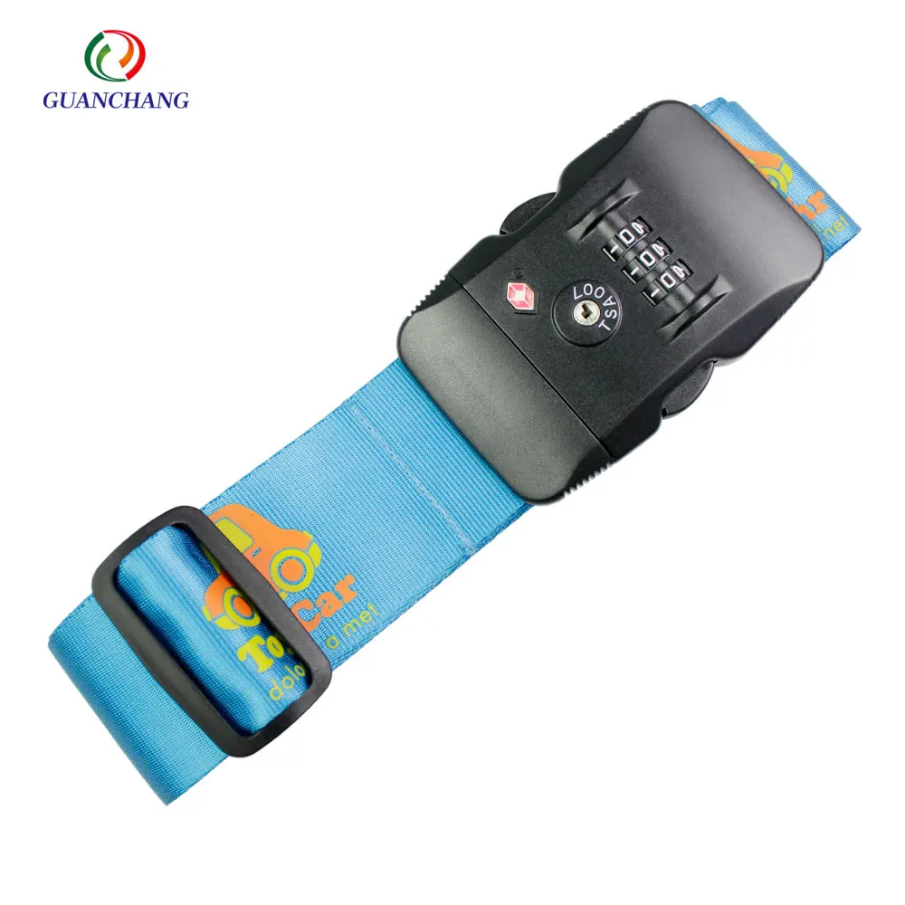 Polyester Travel Luggage Strap Adjustable Suitcase Packing Belt Tsa 3 Digital Lock, Release Buckle or on Your Need GC-15060603