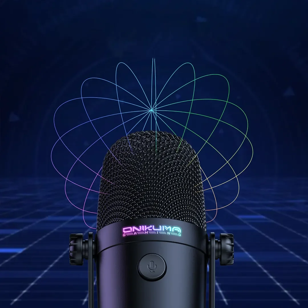 ONIKUMA M830 Wired Gaming Microphone  with Colorful RGB lighting effect