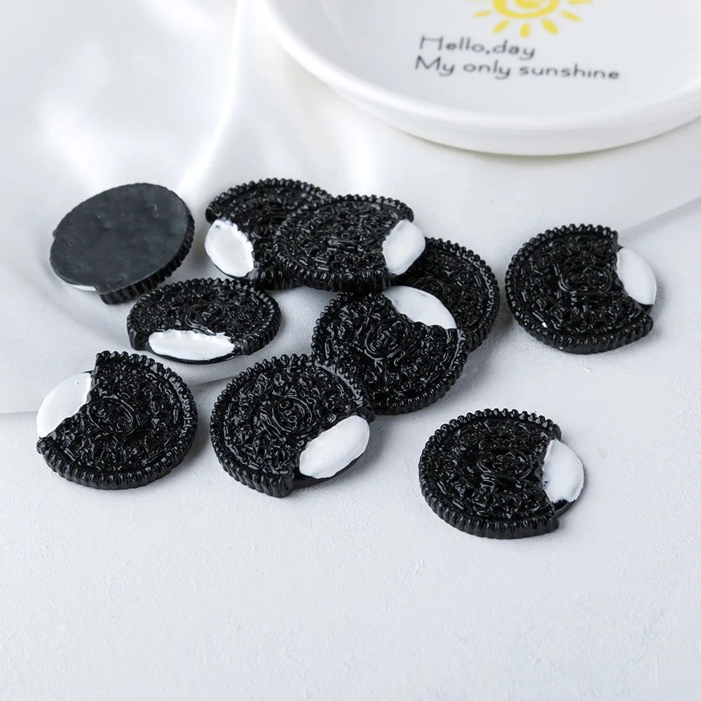 Simulation Colorful Oreo Chocolate Cookie Flat Back Resin Pendant Charms DIY for jewelry making Craft Decoration Accessories