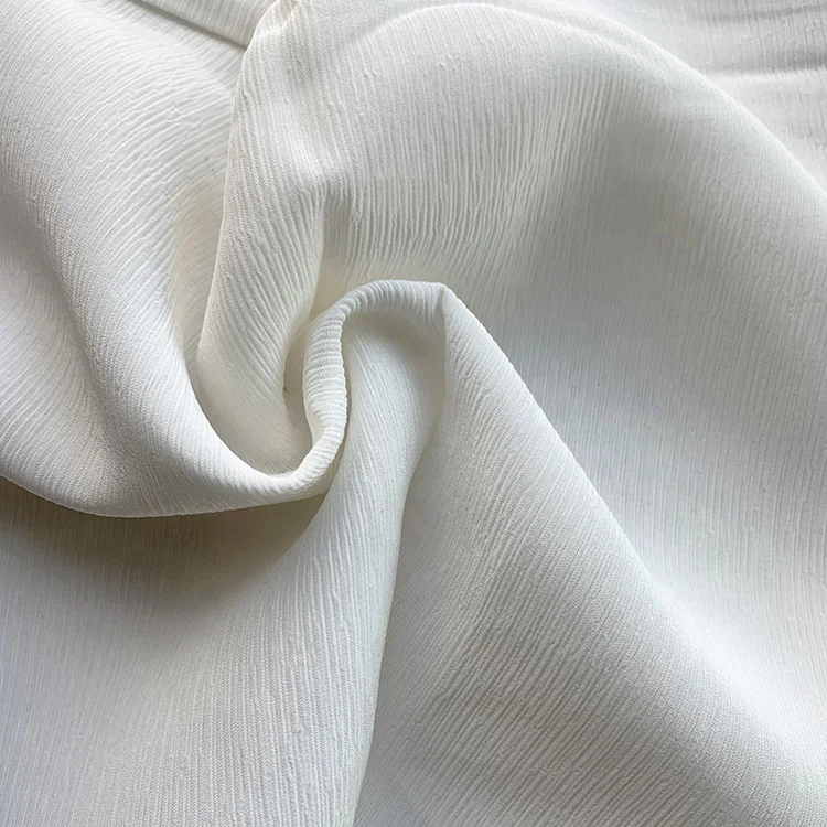 Pure silk fabric crinkle 100% mulberry silk untreated crinkle crepe fabric can be dyed printed