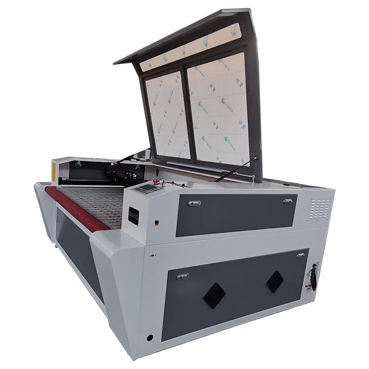 Двойные головки 80 Вт CO2 автоматическая подача лазерной резки ткани SK1610 SK1325 с роликом