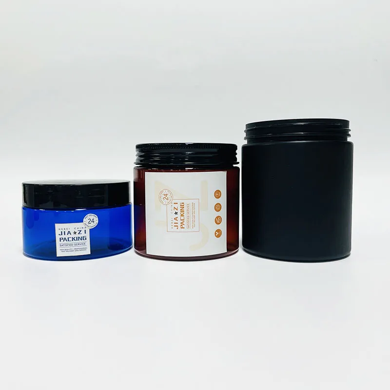 100ml Square Storage 6oz Flat Round Amber Jar Plastic Jars With Lid