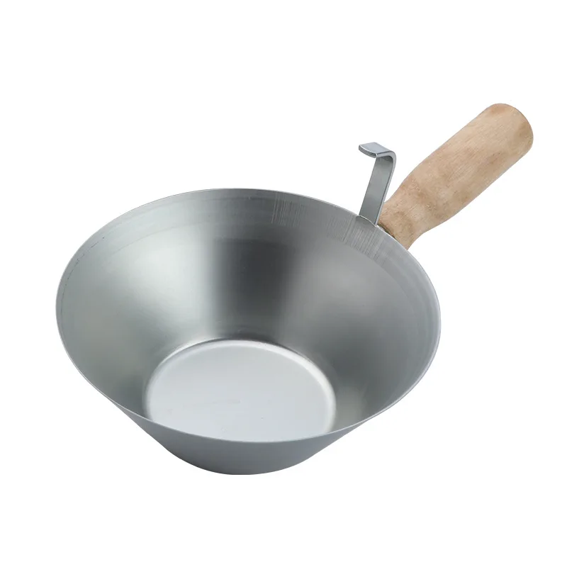 Wholesale Carbon Steel Wooden Handle Cement Putty Bowl
