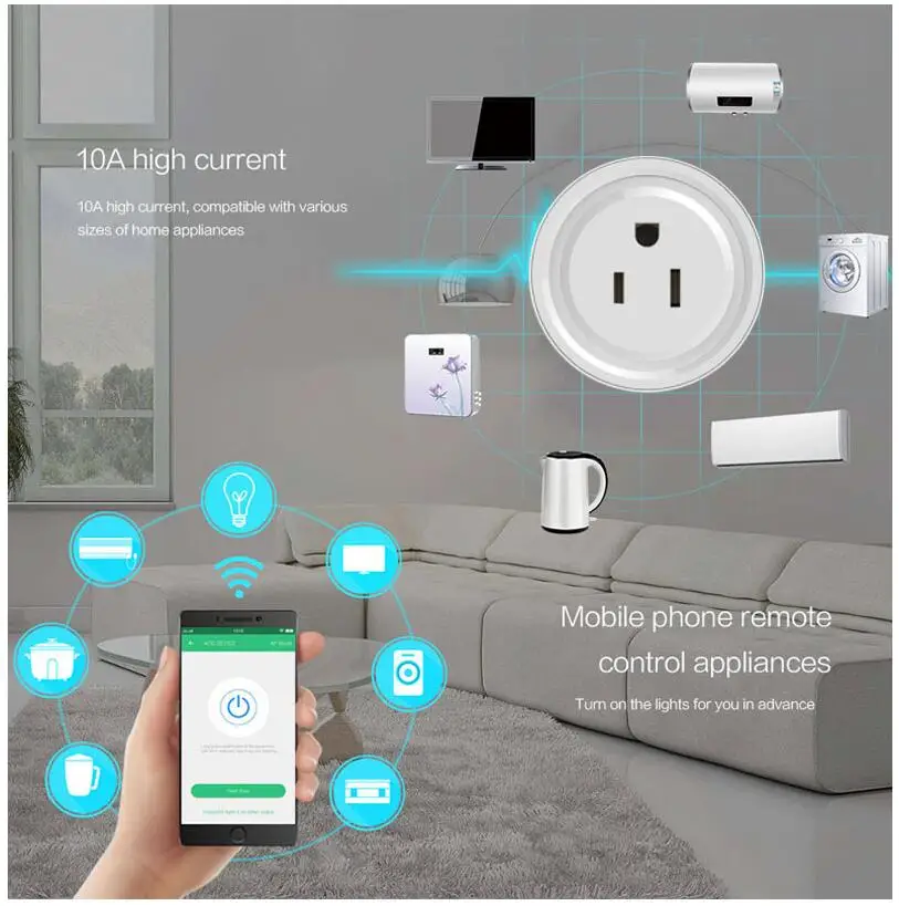  APP поддержки работающий от батареи наружные беспроводные Alexa Google Home программируемый Смарт сокета Wifi Разъем IFTTT пульт дистанционного управления смарт-разъем