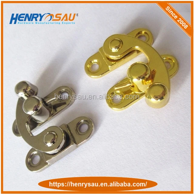 Best Selling Hollow Swing Oxhorn Wooden Box Hasp Lock Catch Latches Gold Zinc Alloy Swing Jewelry Box Hasp Lock