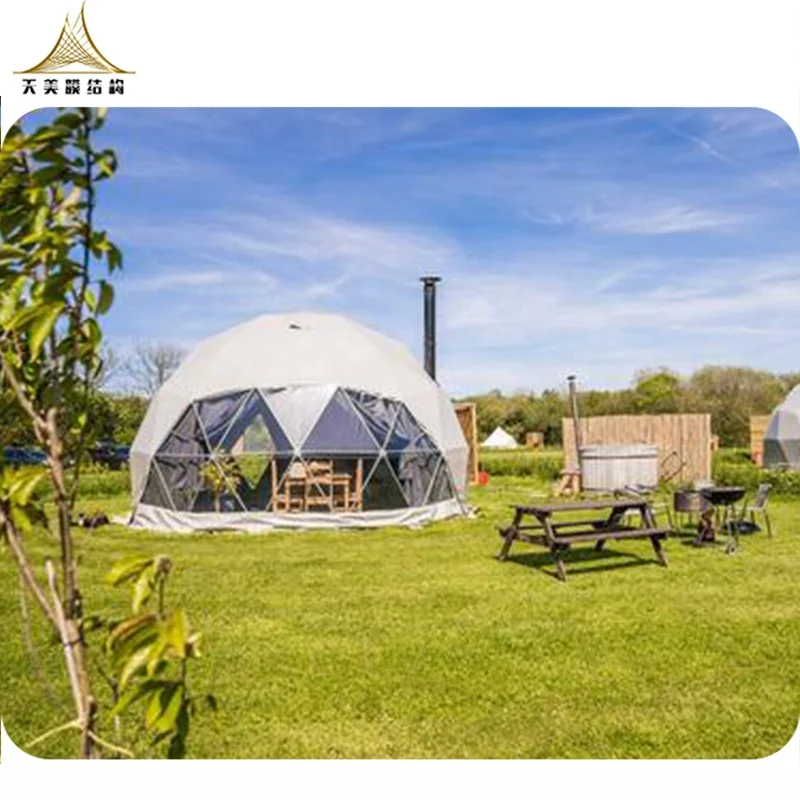 Cheap tent dome house carpas domo geodesico glamping 6m diameter round camping tent
